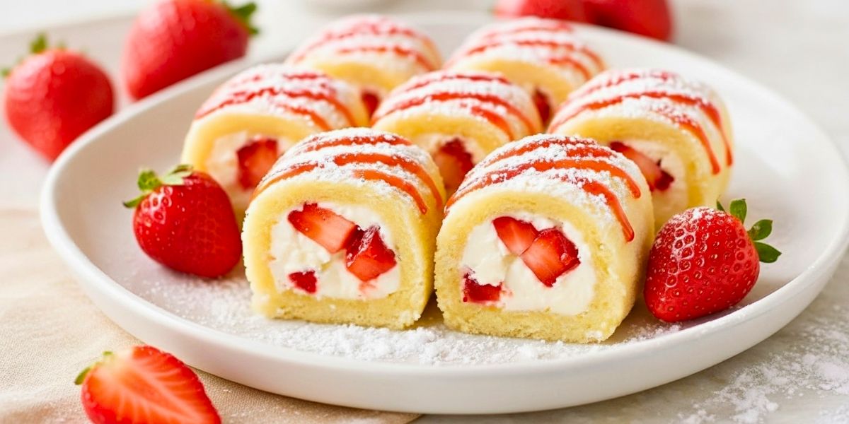 Strawberry Shortcake Cheesecake Sushi Rolls Recipe