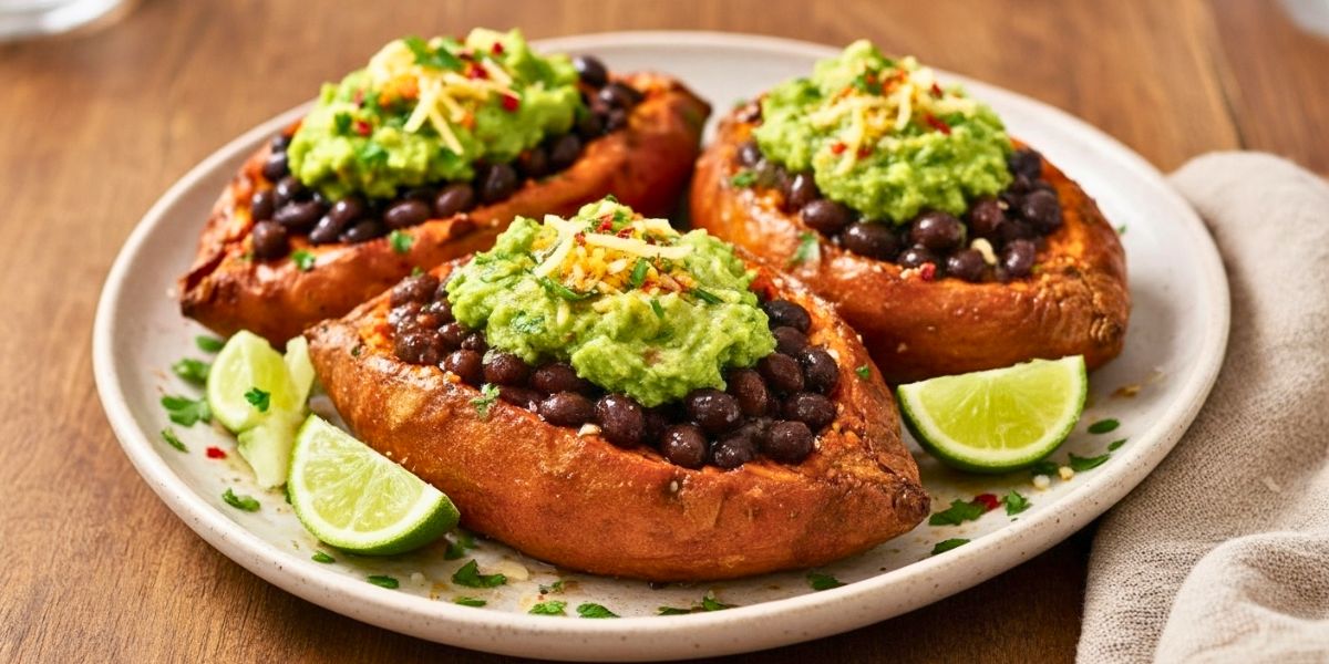 Stuffed Sweet Potatoes Black Beans Avocado Recipe