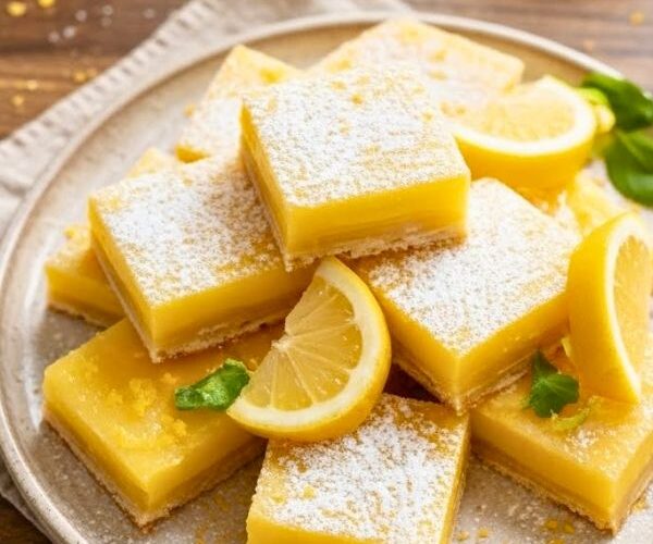 Tangy Lemon Bars Shortbread Crust Recipe