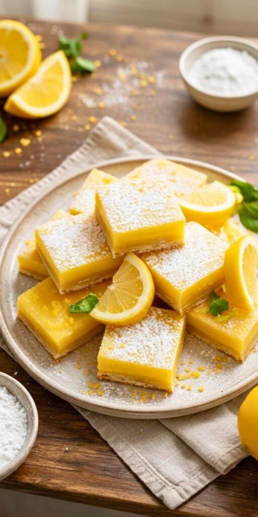 Tangy Lemon Bars Shortbread Crust Recipe