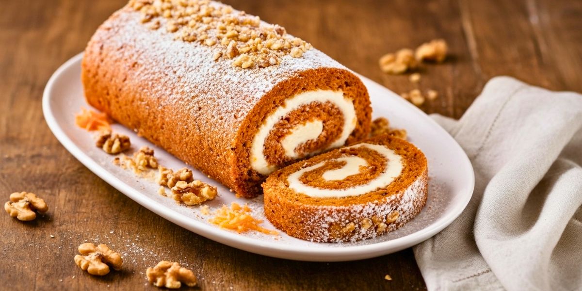 Carrot Cake Roll with Cream Cheese Frosting Recipe