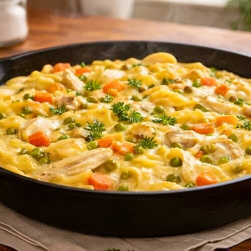 Chicken Pot Pie Noodle Skillet Recipe