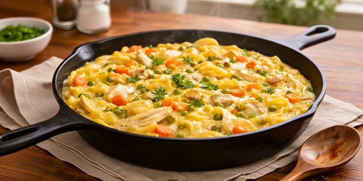Chicken Pot Pie Noodle Skillet Recipe