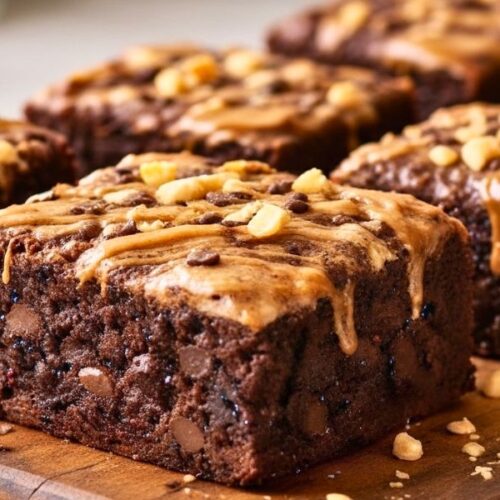 Chocolate Peanut Butter Chewy Cake Recipe