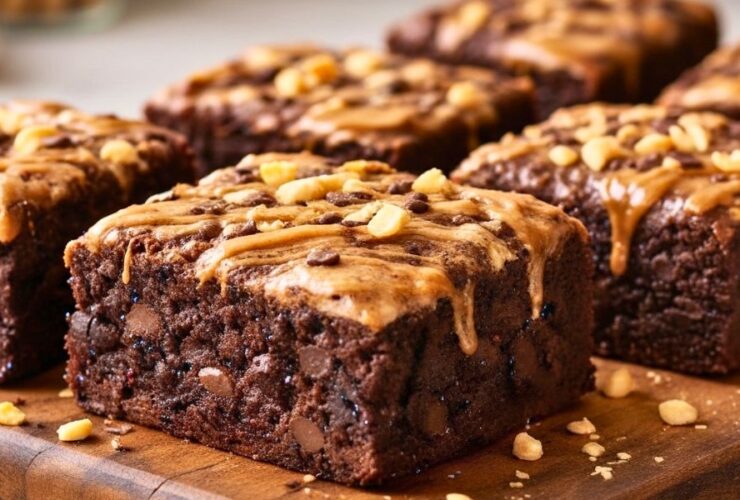 Chocolate Peanut Butter Chewy Cake Recipe