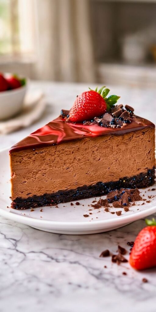 Chocolate Strawberry Swirl Cheesecake Recipe