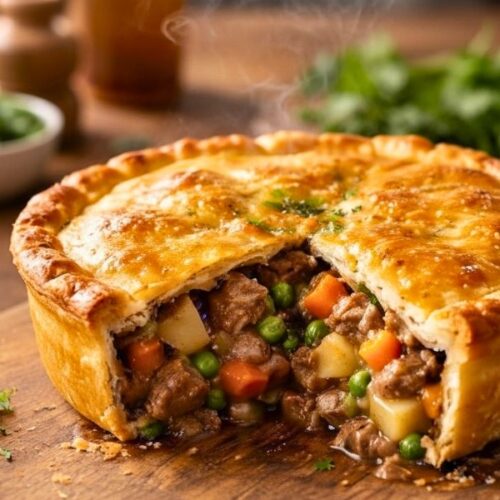 Hearty Beef & Veggie Meat Pie with Flaky Crust Recipe