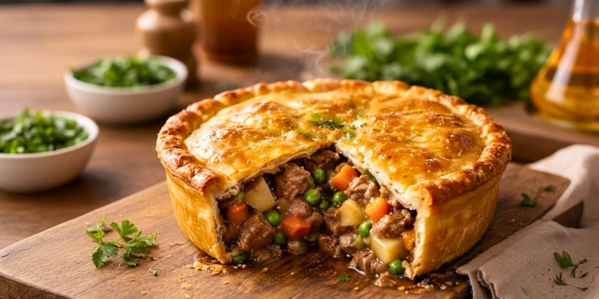 Hearty Beef & Veggie Meat Pie with Flaky Crust Recipe