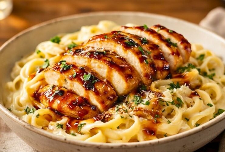 Hot Honey Balsamic Chicken Alfredo Recipe For Dinner