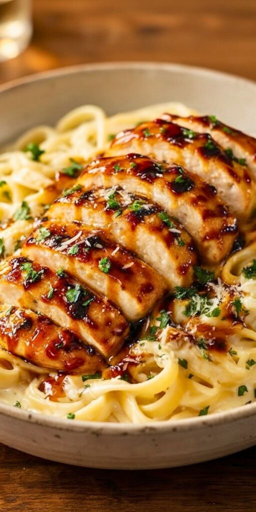 Hot Honey Balsamic Chicken Alfredo Recipe For Dinner