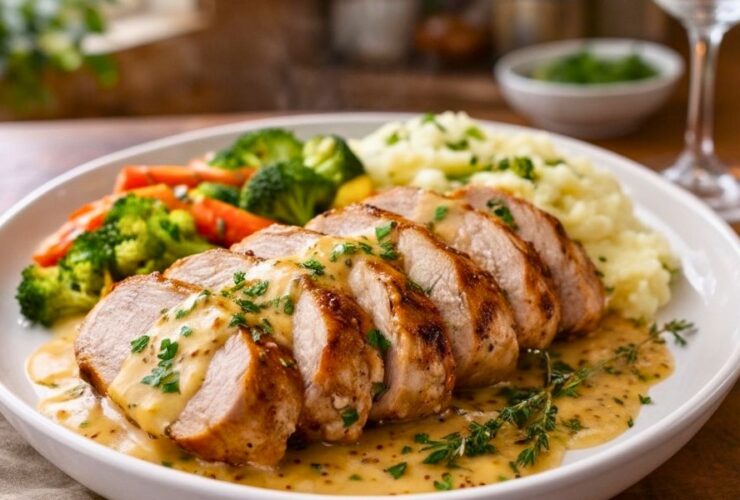 Irresistibly Juicy Pork Tenderloin with Dijon Cream Sauce