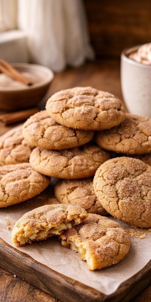 Irresistibly Soft Tasty Churro Crinkle Cookies Recipe