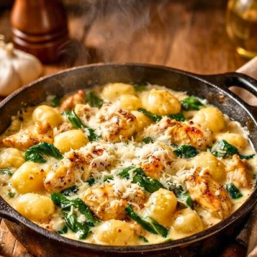 Savory Garlic Chicken and Gnocchi Skillet Recipe