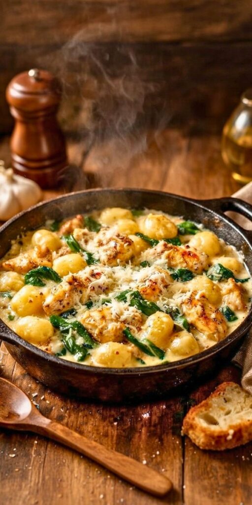 Savory Garlic Chicken and Gnocchi Skillet Recipe