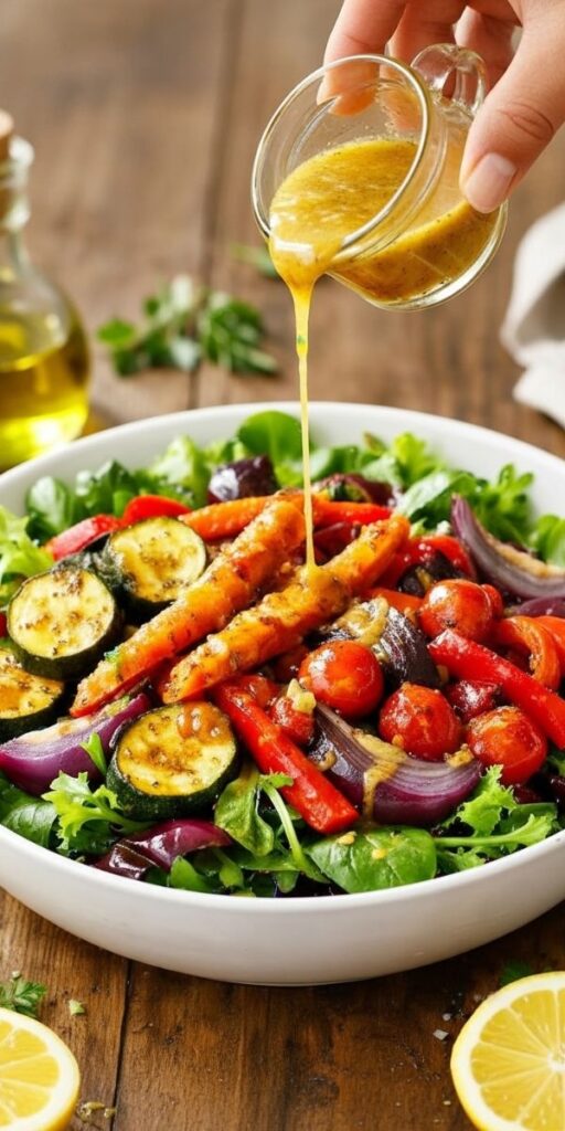 Spring Salad with Roasted Veggies and Mustard Vinaigrette Bliss Recipe
