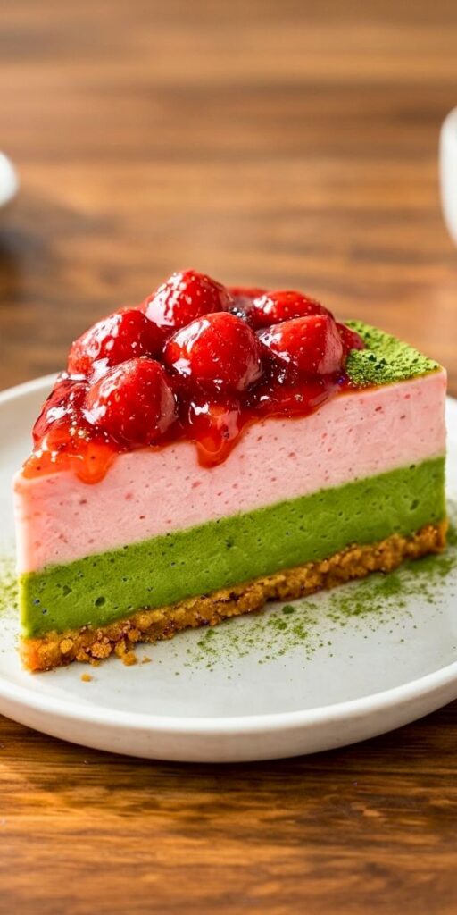 Strawberry Matcha Cheesecake Recipe