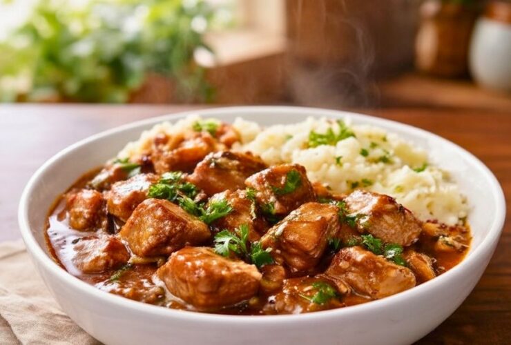 Tender Pork Bites with Gravy Recipe