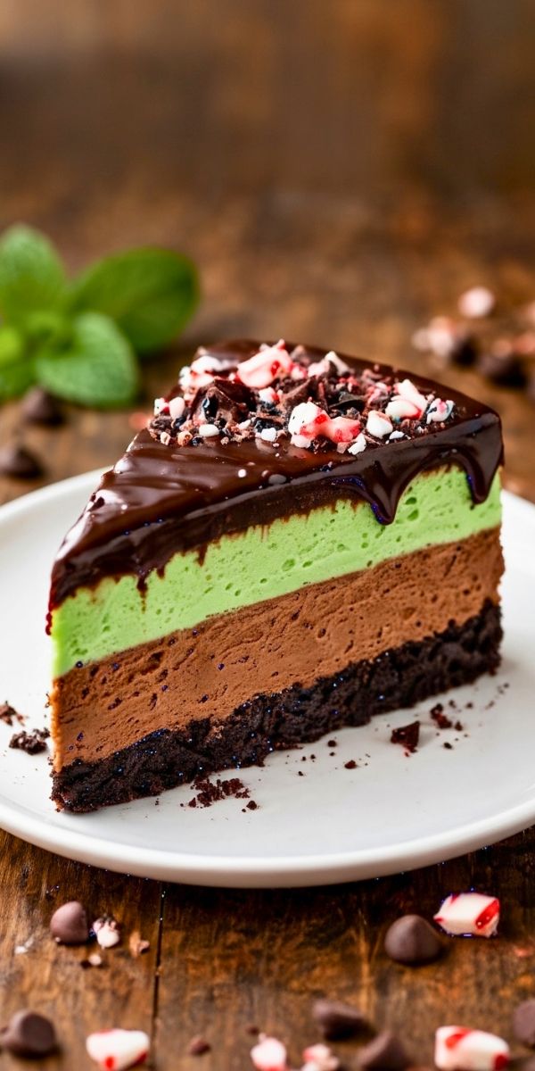 The Best Mint Chocolate Fudge Cheesecake Cake Recipe