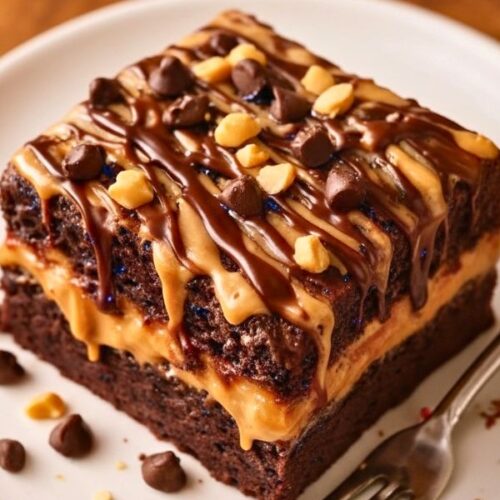 The Ultimate Slice of Heavenly Chocolate Peanut Butter Gooey Cake Recipe