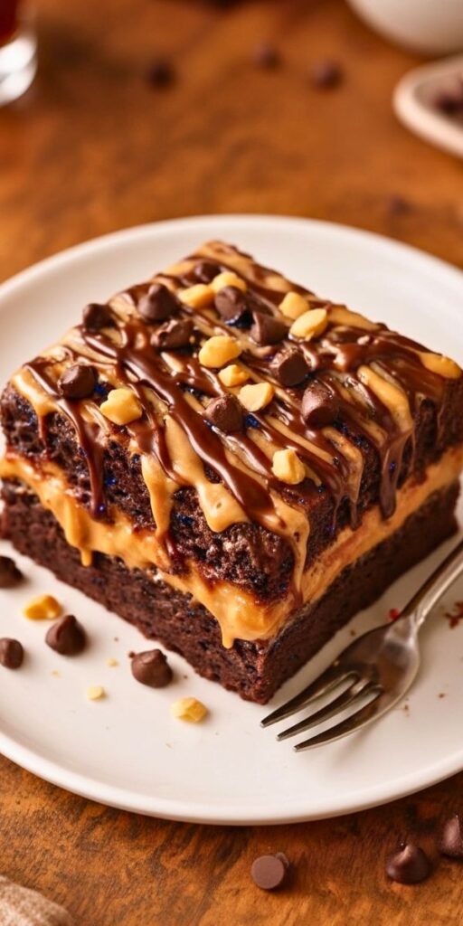 The Ultimate Slice of Heavenly Chocolate Peanut Butter Gooey Cake Recipe
