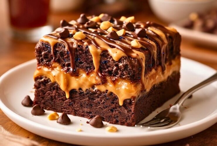 The Ultimate Slice of Heavenly Chocolate Peanut Butter Gooey Cake Recipe