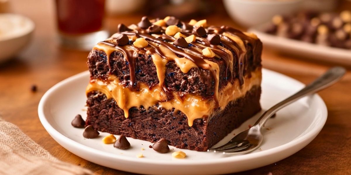 The Ultimate Slice of Heavenly Chocolate Peanut Butter Gooey Cake Recipe
