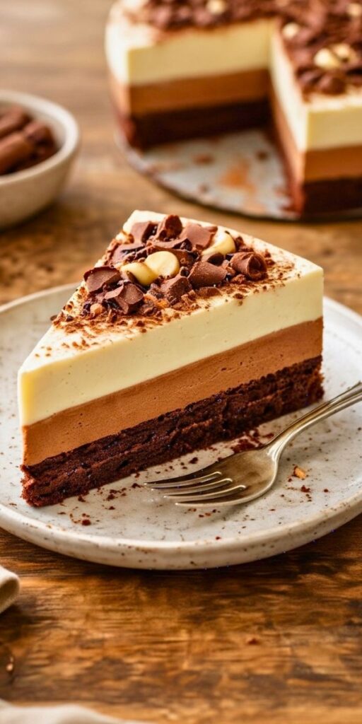 Triple Chocolate Mousse Cake Recipe