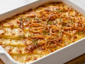 Bobby Flay Caramelized Vidalia Onion And Potato Gratin Recipe