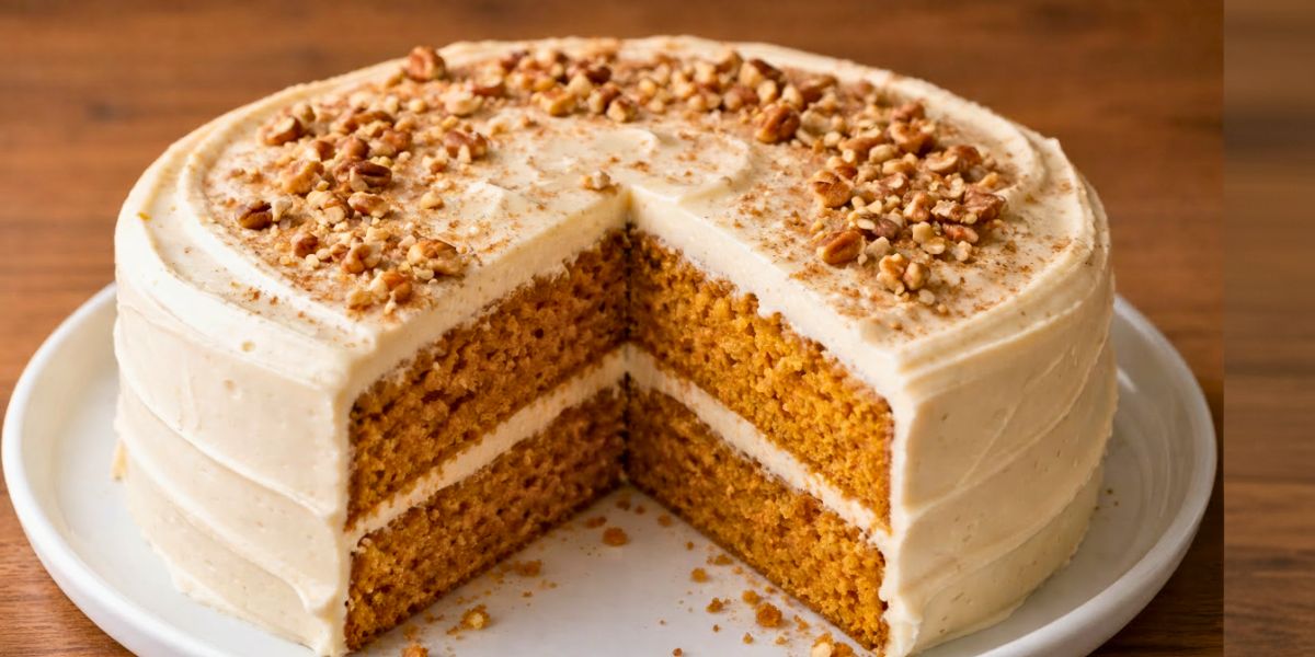 Delicious Olive Oil Pumpkin Cake With Salted Maple Cream Recipe