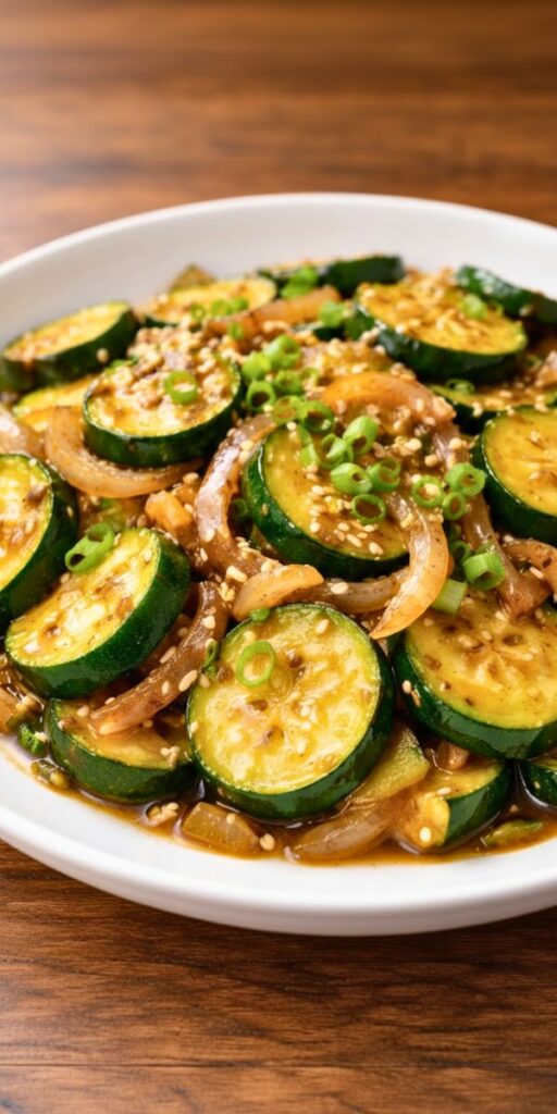 Easy Japanese Zucchini Stir-Fry with Onion and Garlic Recipe