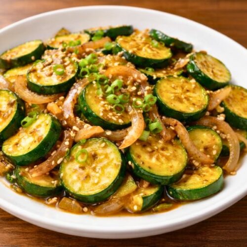 Easy Japanese Zucchini Stir-Fry with Onion and Garlic Recipe