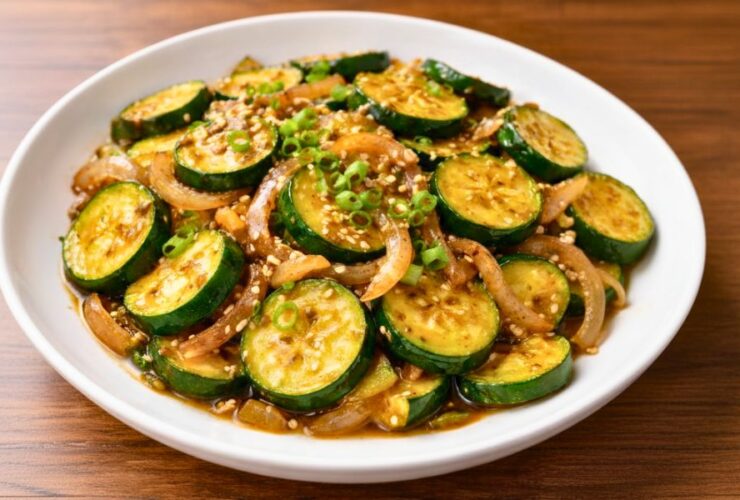 Easy Japanese Zucchini Stir-Fry with Onion and Garlic Recipe