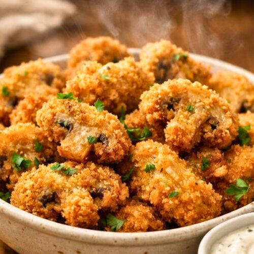 Fried Slices Mushrooms With Ranch Recipe