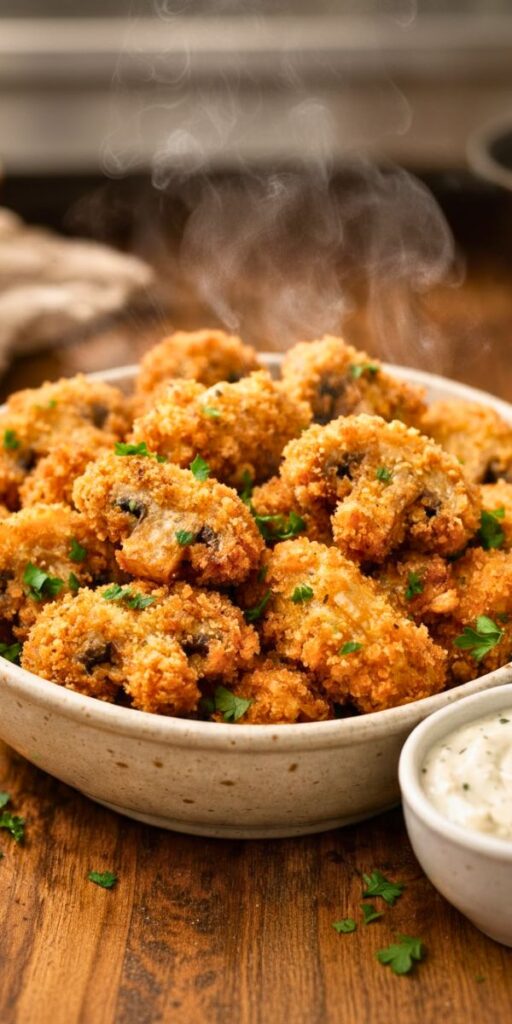 Fried Slices Mushrooms With Ranch Recipe