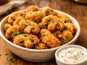 Fried Slices Mushrooms With Ranch Recipe