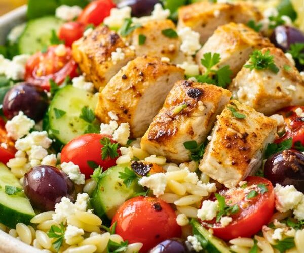 High Protein Mediterranean Chicken Orzo Recipe