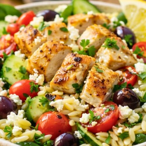 High Protein Mediterranean Chicken Orzo Recipe