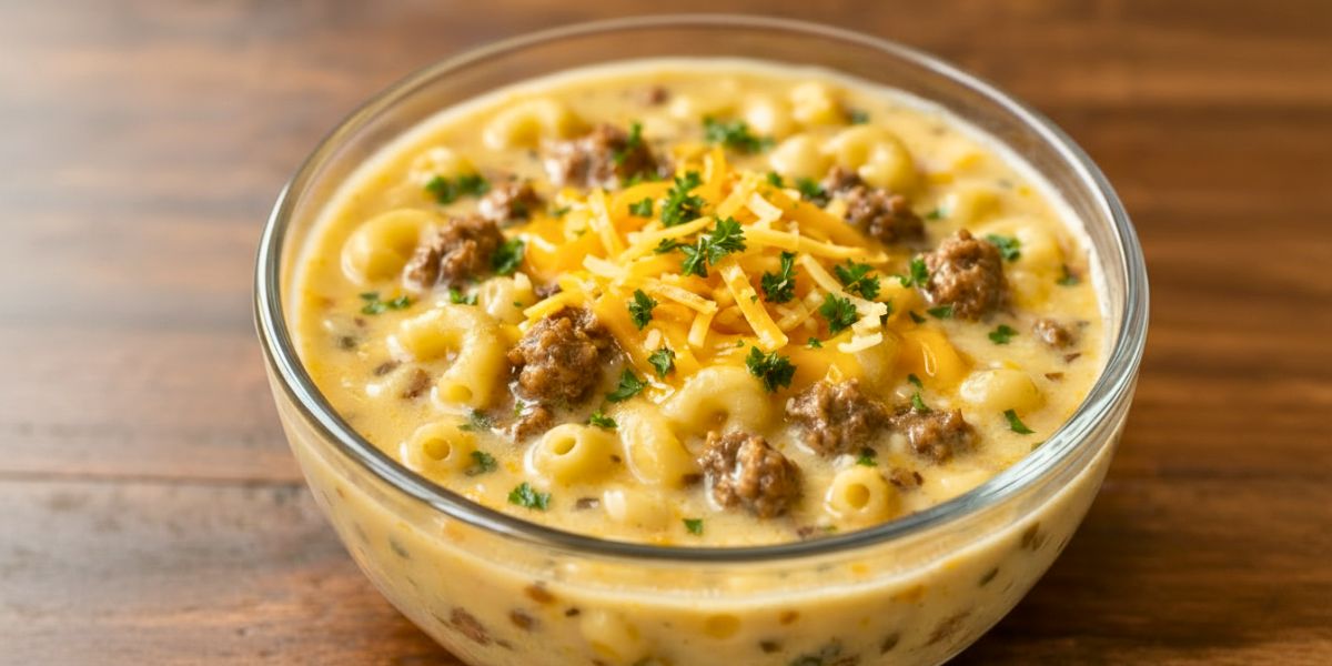 Mac & Cheese Burger Soup Recipe