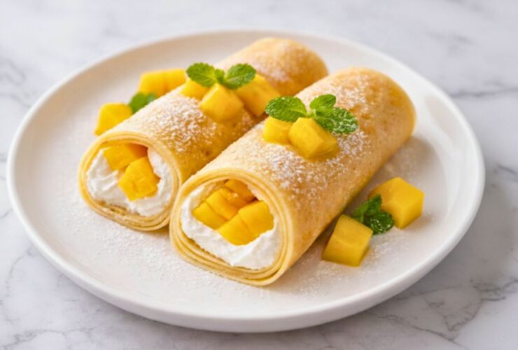 Mango Crepe Roll Recipe
