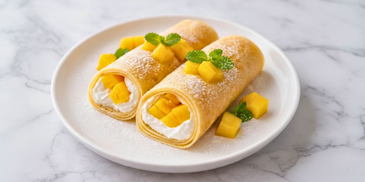 Mango Crepe Roll Recipe
