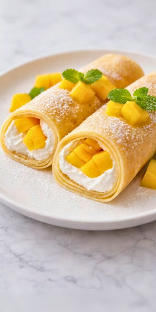 Mango Crepe Roll Recipe