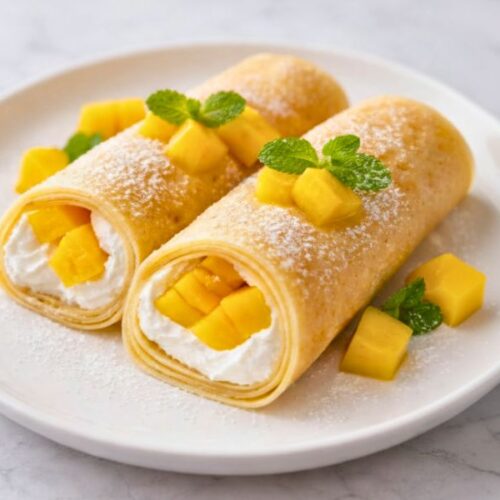 Mango Crepe Roll Recipe