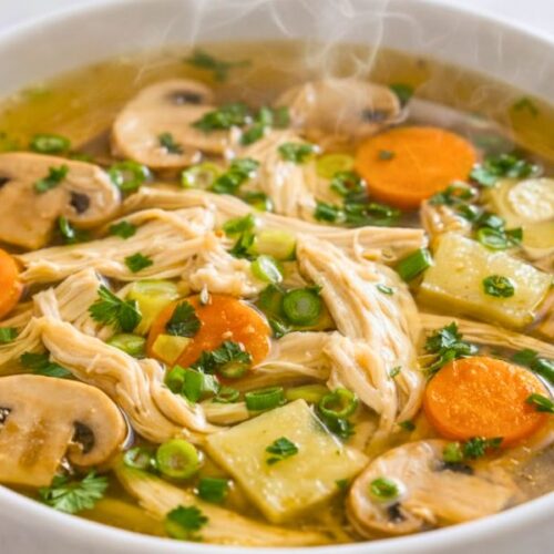 Mushroom & Ginger Chicken Soup Recipe