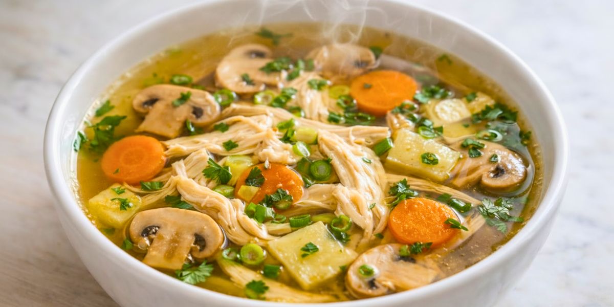 Mushroom & Ginger Chicken Soup Recipe
