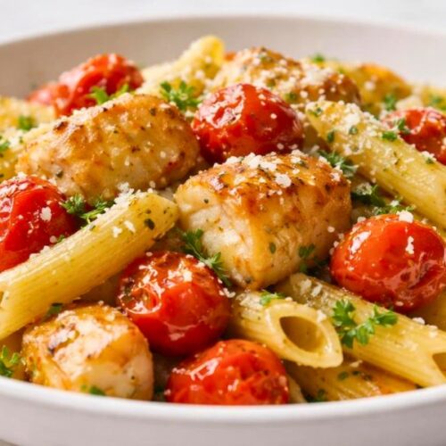 Penne with Monkfish and Cherry Tomatoes Recipe