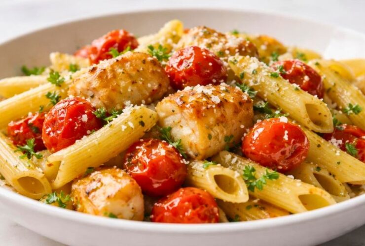 Penne with Monkfish and Cherry Tomatoes Recipe
