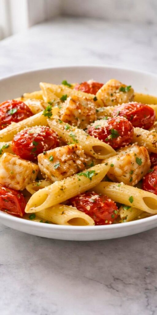 Penne with Monkfish and Cherry Tomatoes Recipe