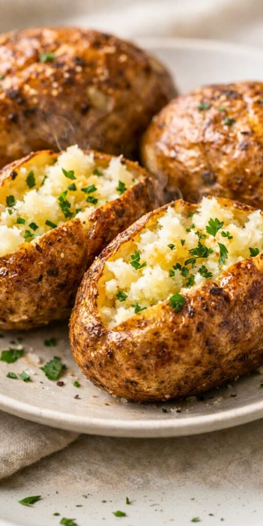 Savory Air-Fryer Baked Potatoes Perfectly Crispy Recipe