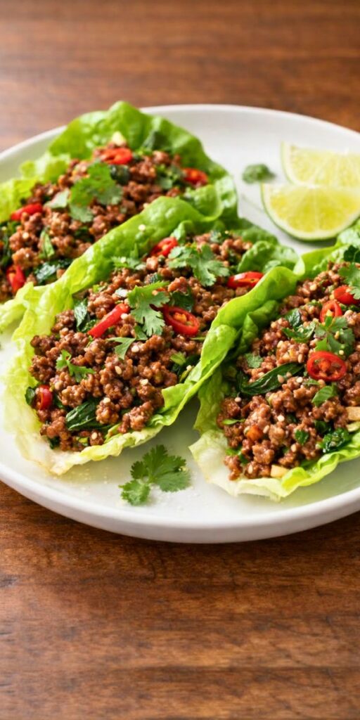 Thai Basil Beef Rolls Wraps Recipe