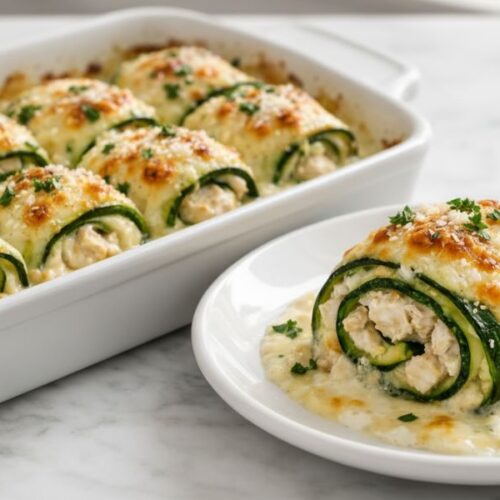 Zucchini Chicken Alfredo Roll Ups Recipe